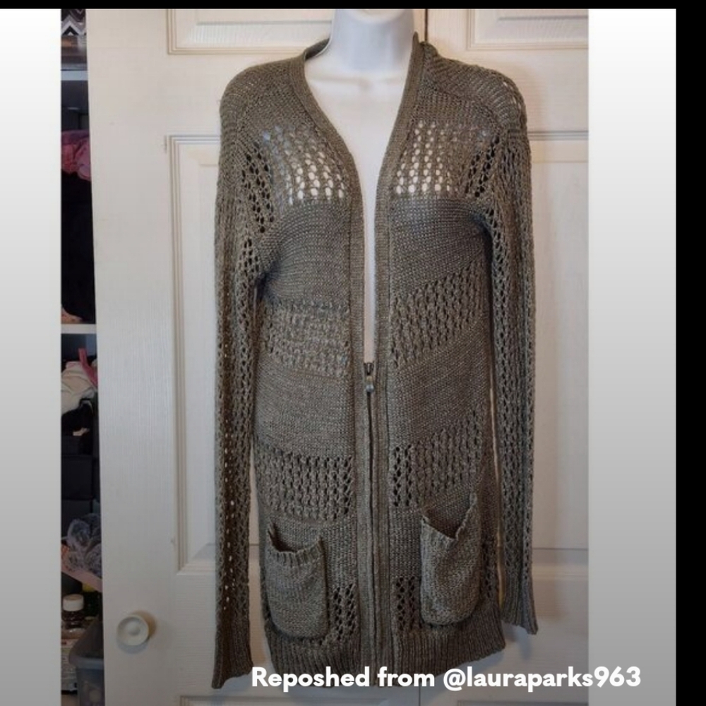 Silver Jean Co. Knit Zip-Up Sweater Women’s Sz S EUC